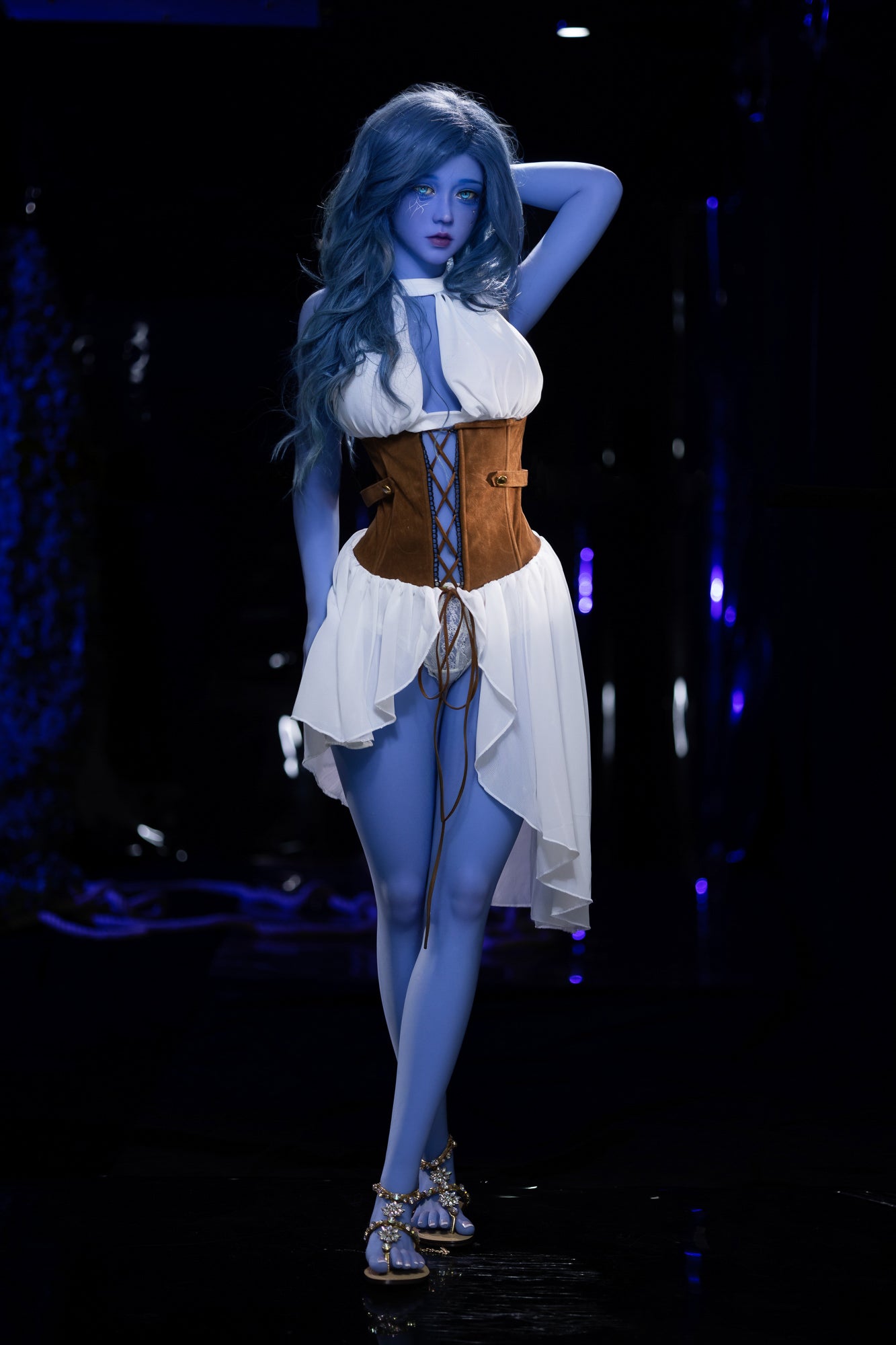 Elowen 160cm full-bust AIBEI TPE doll with head 225 in blue — view 1