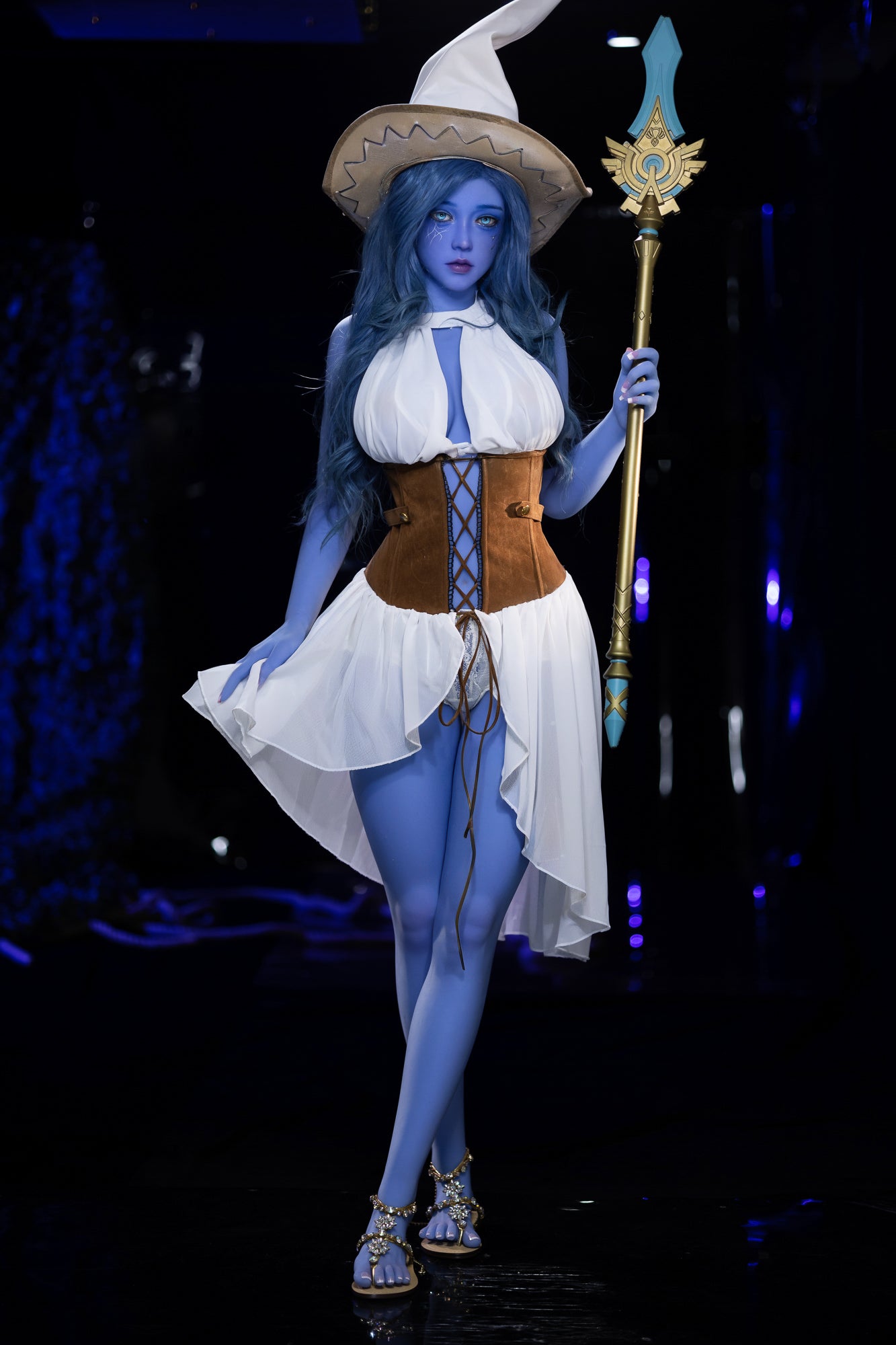 Elowen 160cm full-bust AIBEI TPE doll with head 225 in blue — view 2