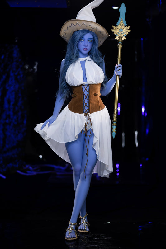 Elowen 160cm full-bust AIBEI TPE doll with head 225 in blue — view 2