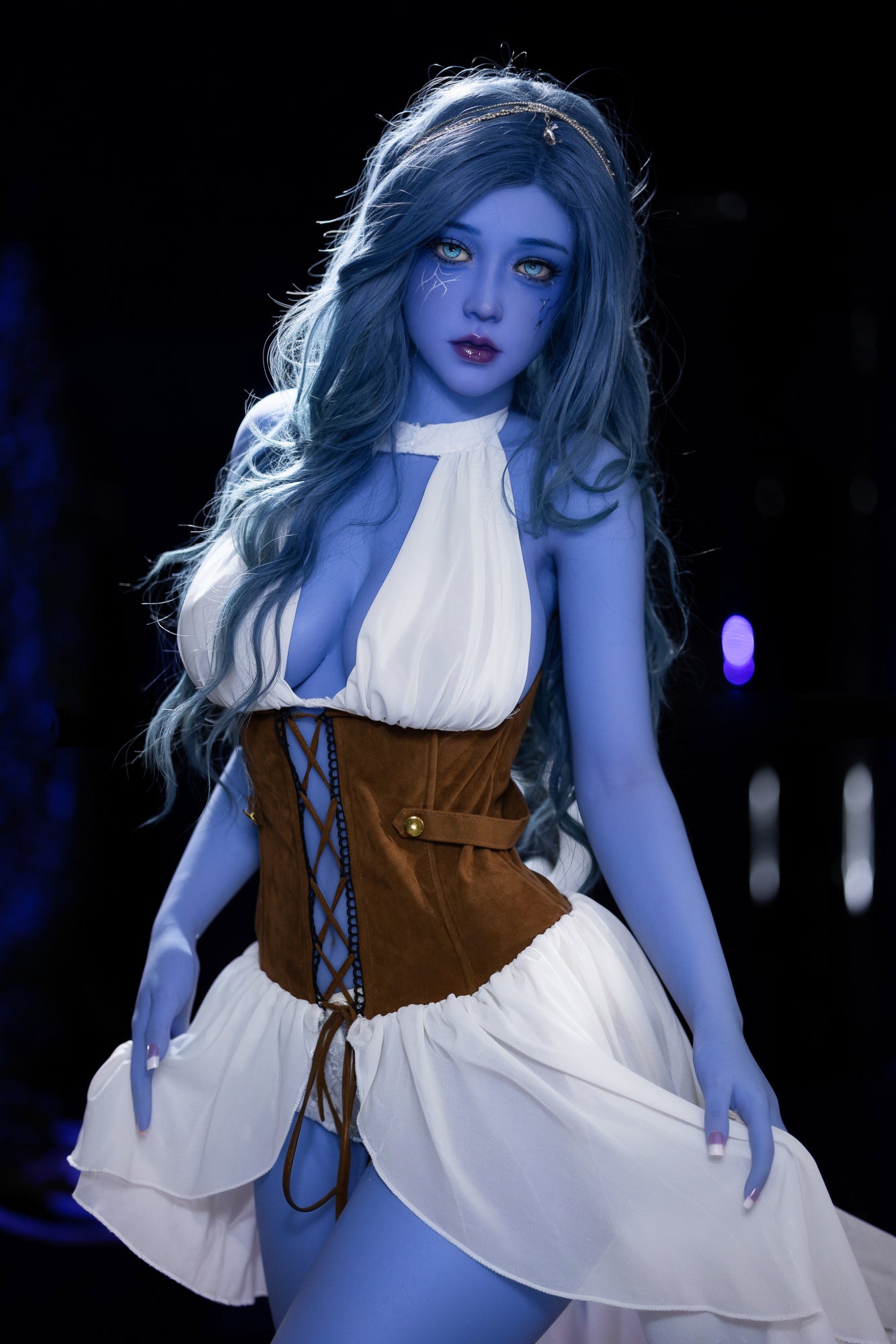 Elowen 160cm full-bust AIBEI TPE doll with head 225 in blue — view 4
