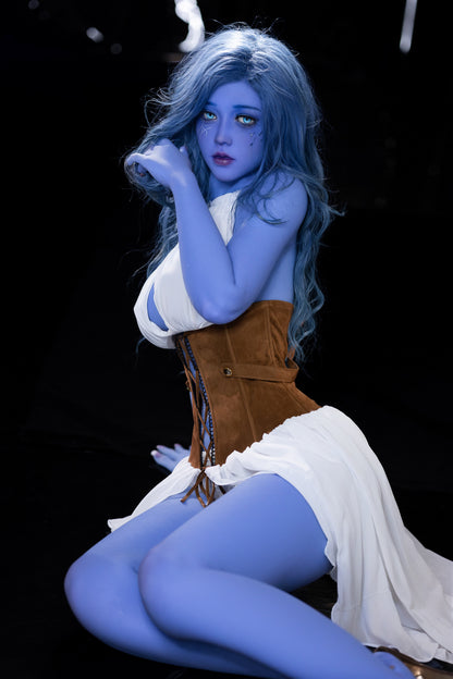 Elowen 160cm full-bust AIBEI TPE doll with head 225 in blue — view 9